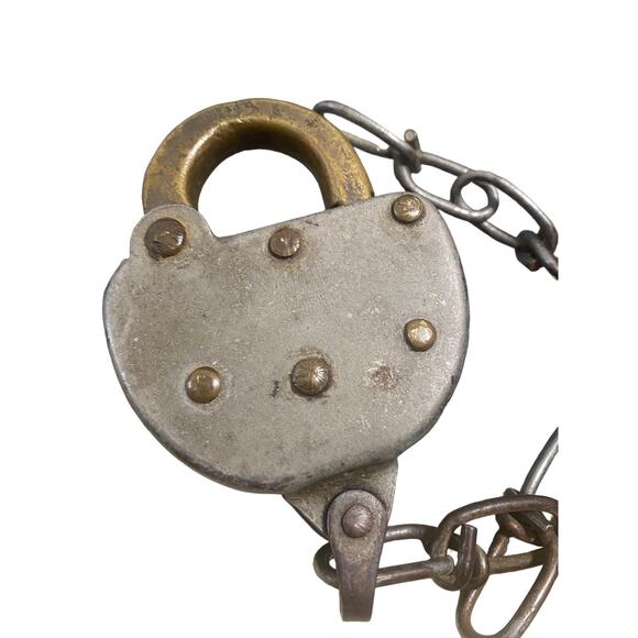 Early Antique Padlock Vintage iron shackle Padlock Without Key - Picture 5 of 6